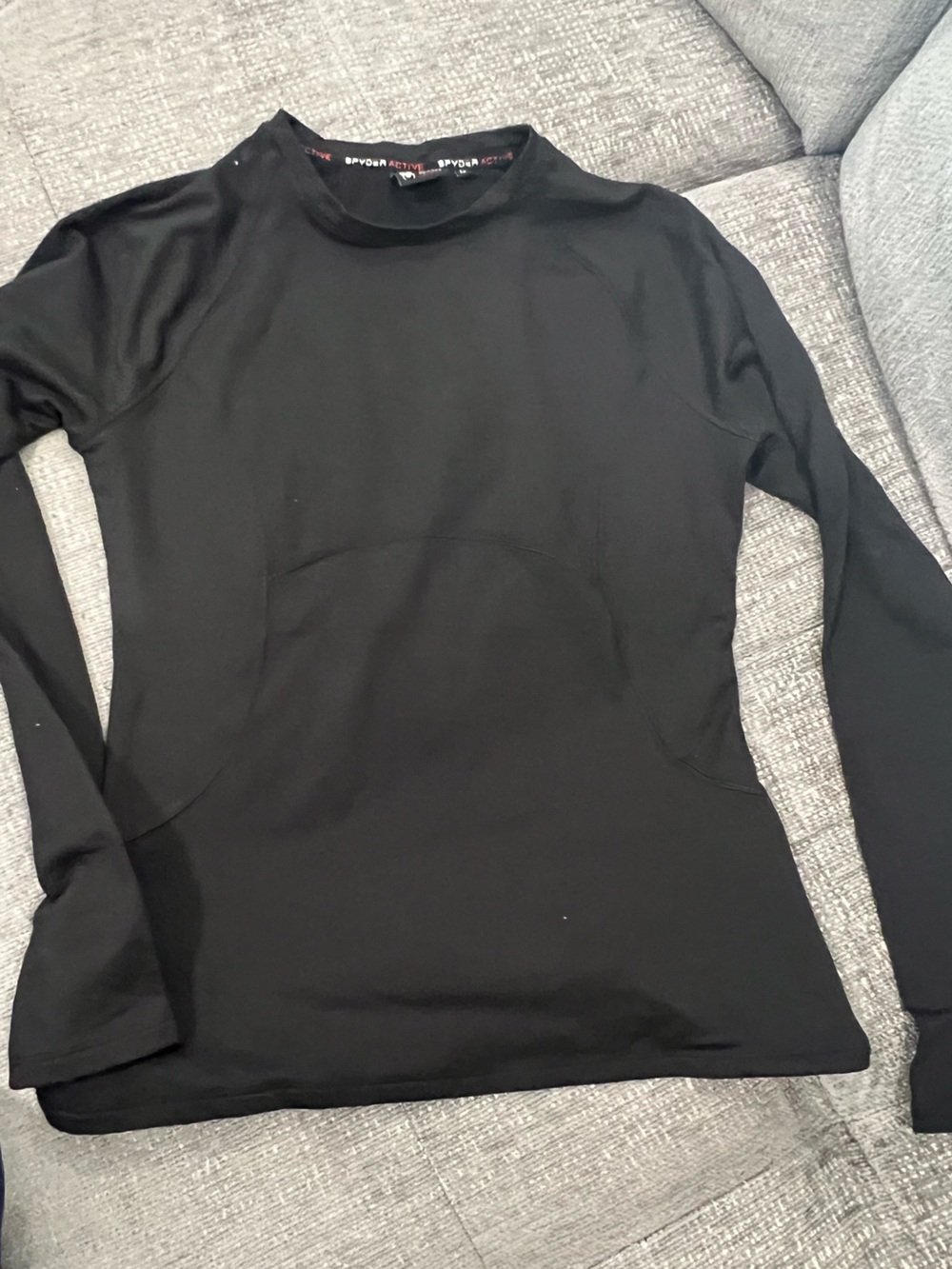 Spyder Black Long-Sleeve Crewneck Performance Tee